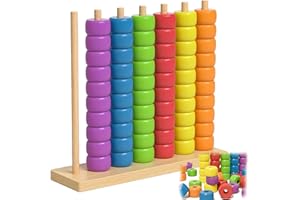 Color Stack Game, Wooden Color Stack Challenge Ring Stacking Puzzle for Family,Competitive Tabletop Brain Teaser, Speed Match