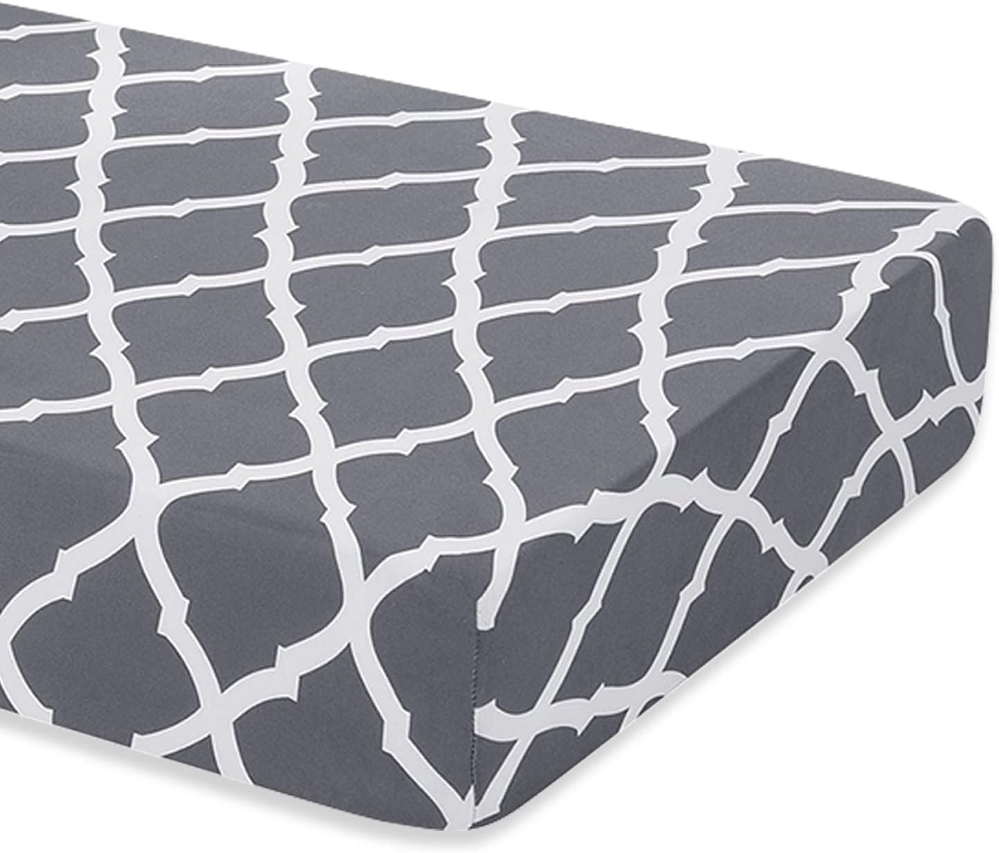 Slipcovers - SearchI Stretch Printed Sofa Couch Cushion Covers Replacement Chair Cushion Slipcovers Sofa Seat Cover Furniture Protector Sofa Slipcover Soft with Elastic Bottom(Medium,Gray White)