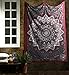 RAJRANG BRINGING RAJASTHAN TO YOU Twin Psychedelic Star Tapestry - Hippie Boho Home Decorative Wall Hanging Indian Mandala Tapestries Gypsy Picnic Camping Travel Throw - Maroon - 84 x 54 Inches