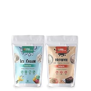 Newa Nutrition Brownie & Ice Cream Dessert, Healthy Low Calories, Protein, Sugar Free