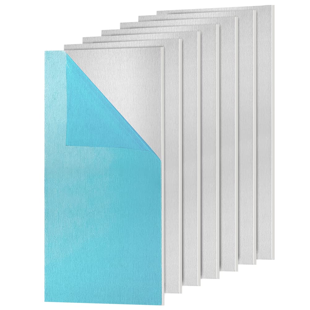 BENECREAT 10 Sheets 3mm Aluminum Welding Plate with Protective Film, 10x5cm 5052 Aluminium Welding Coupons for Fixing Plates, Crafts, Stands, Billets, Blanks, Precision Machining