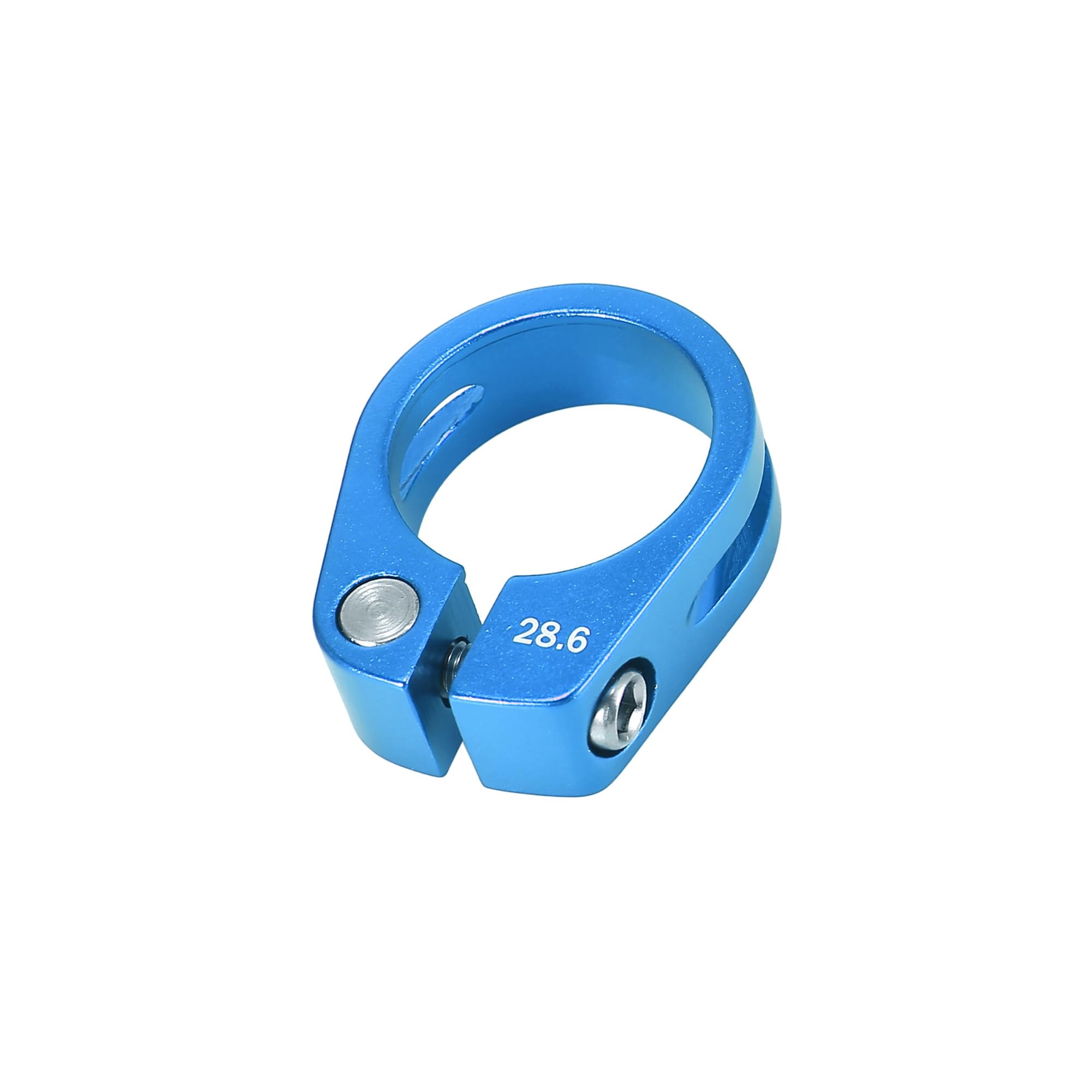 Partuto 28.6mm Aluminium Alloy Bicycle Seat Post Clamp Seat Post Clip Blue Replacement