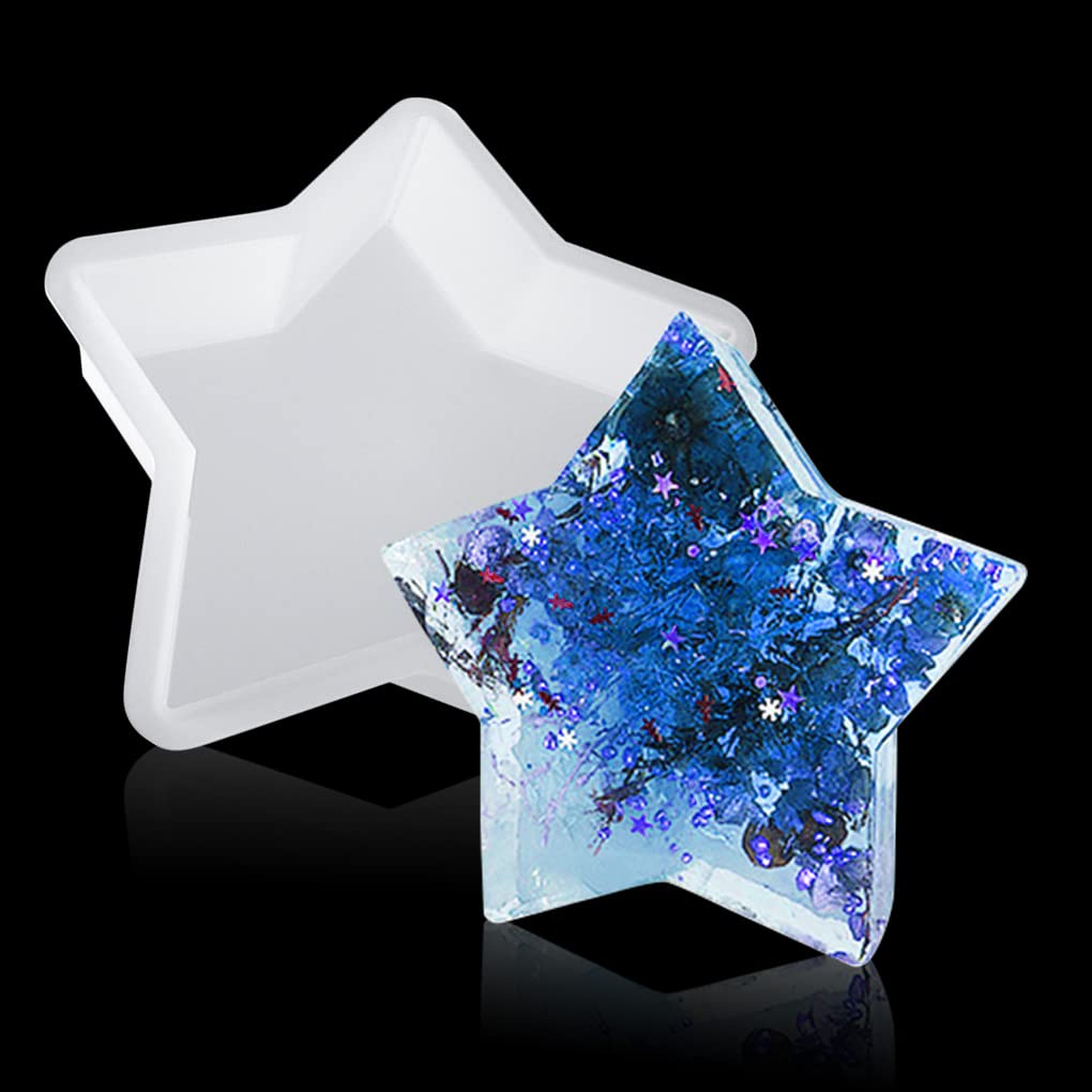 FineInno Large Resin Mould for Epoxy Star Crystal Casting Mould Deep Silicone Mould for Candle Soap Flowers Preservation Dried Flower/Insect Specimen