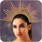 BARTOSI Halo Crown Gold Spiked Crown Headband Greek Goddess Headpiece Halloween Costume Hair Accessories for Women