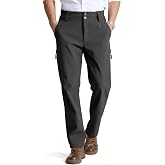 FREE SOLDIER Men's Warm Windproof Winter Fleece Lined Pants | Hiking Expandable-Waist Softshell Snow Ski Pants, Stretch Fabric, 7 Pockets, Windproof, Insulated Pants for Men Breathable