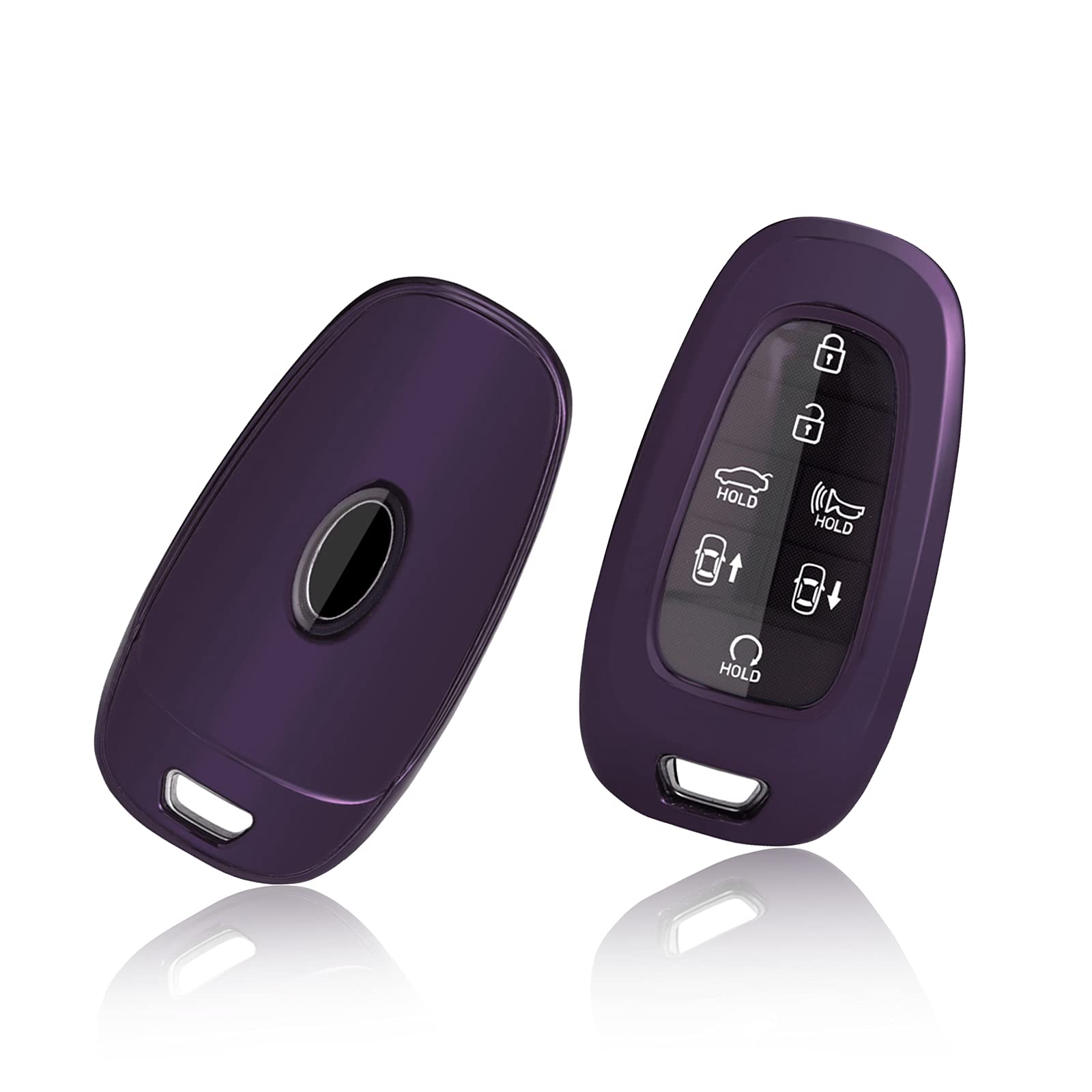 GAFAT Hyunda-i Tucson NX4 / Ioniq 5 / Nexo/Sante Fe 2021 2022 2023 2024 Key Case, Car Remote Controls Protective Case, TPU Silica Gel Car Key (Purple)