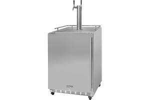 Kegco Kegerator 24" Wide Dual Tap Stainless Steel Commercial Beer Dispenser HK38SSC-L-2