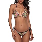 Gianlaima Ladies Swimwear Backless Tie Bikini Set Two Piece Women Swimwear