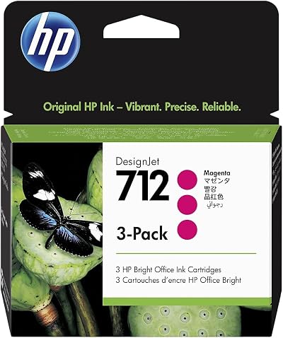 HP 712 Magenta 3-pack 29 ml Genuine Ink Cartridge for DesignJet T650 T630 T250