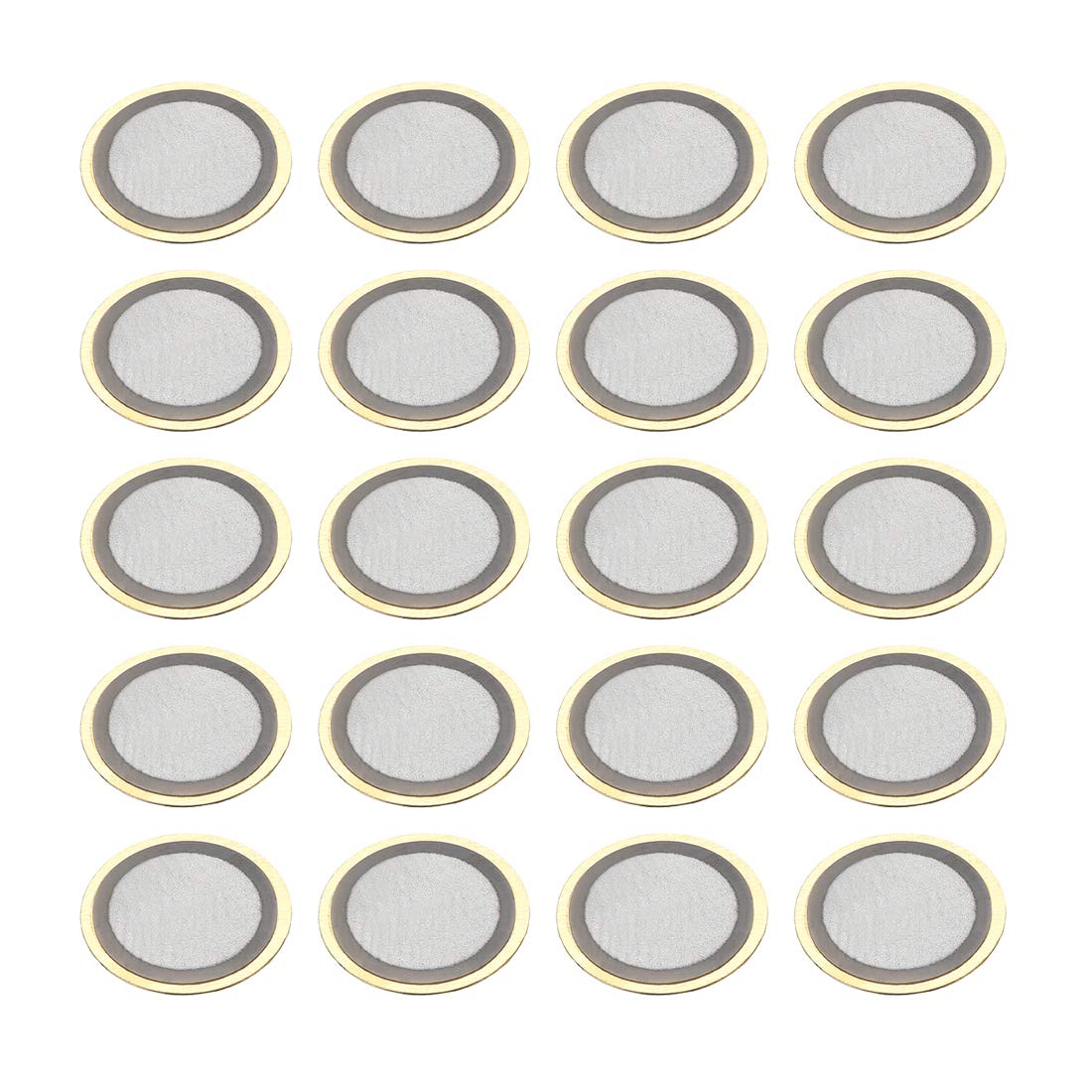 sourcing map 20 Pcs Piezo Discs 10mm Acoustic Pickup Transducer Element Trigger Buzzer Drum Guitar