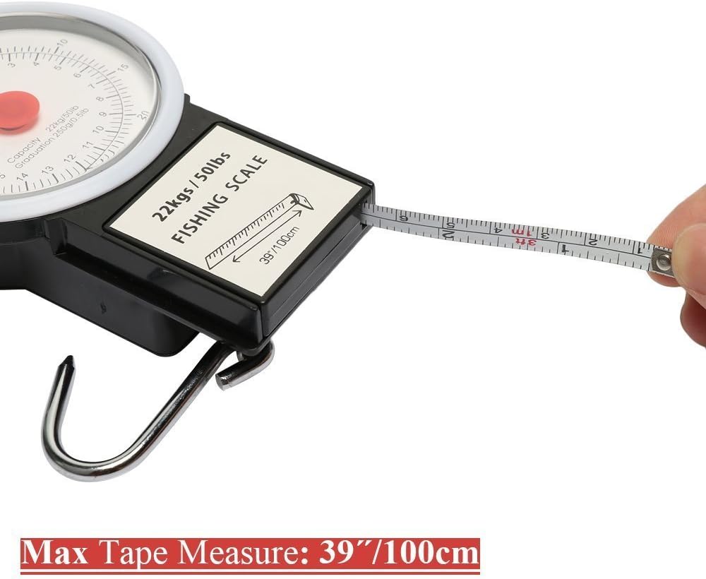 Goture Dial Fishing Weighing Scale Hanging Scales with Tape Measure for