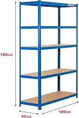 Rhino Racking 5 Tier Heavy-Duty Industrial Shelves Blue 180x120x45cm view 2