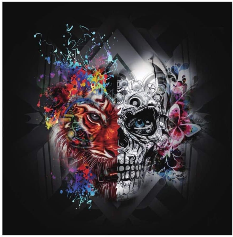 Injoyser 5D DIY Diamond Painting Mosaic Kit Rhinestone Cross Stitch Full Round Drill Paint with Diamonds Fit DIY for Home Decor Face Tiger 11.8x11.8in 1 Pack By INJOYS