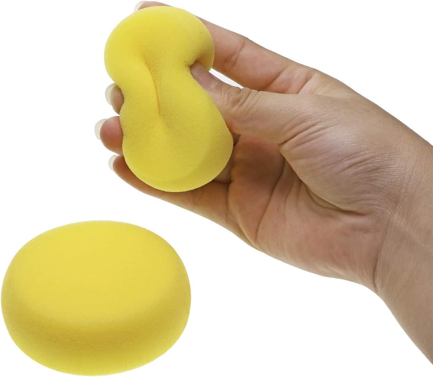 PENTA ANGEL Paint Sponges Applicator 10Pcs Round Detail Foam Sponges for Kids Painting Car Waxing Art & Craft DIY (Yellow)