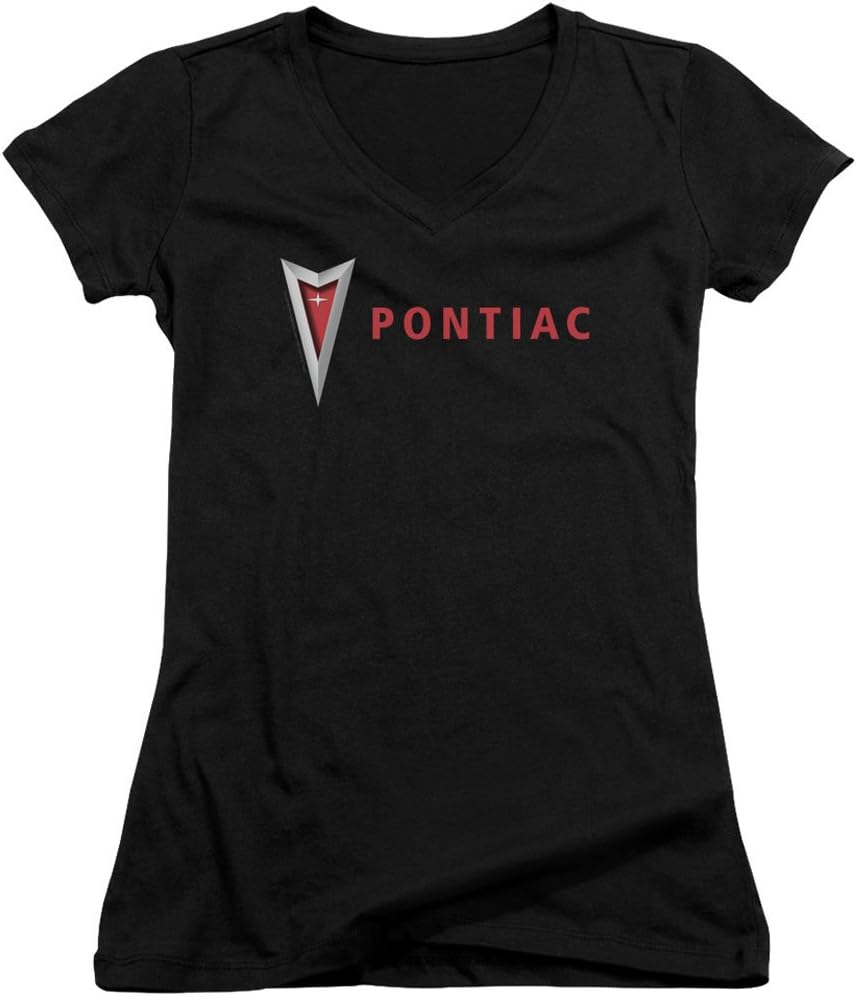 Pontiac GM Automobiles Modern Arrowhead Juniors V-Neck T-Shirt Tee