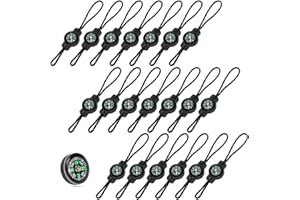 HOSTK 20 Pcs Mini Survival Compass, Outdoor Camping Hiking Pocket Compass, Liquid Filled Mini Compass for Emergency Survival 