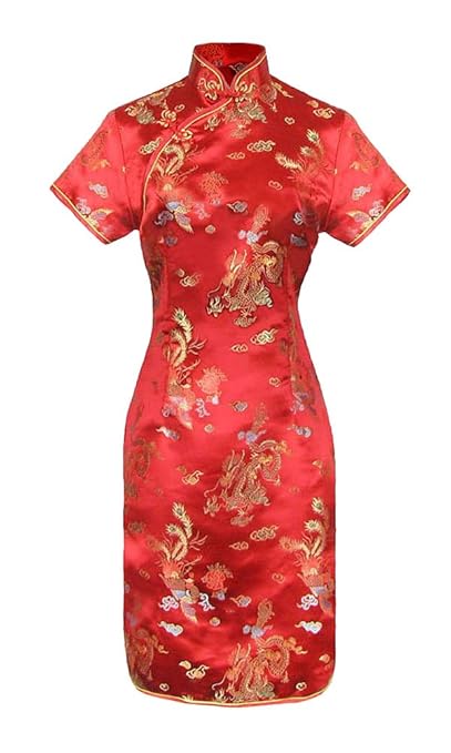 Blaues kurzes Chinesisches kleid qipao ärmelkurz von Größe 38 bis 48