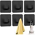 Aobanto Adhesive Wall Hooks 3 Heavy Duty m Hooks for Hanging Towel Hook Shower Door Hooks for Bathroom Kitchen Towel Holder Robe Hange(Black)