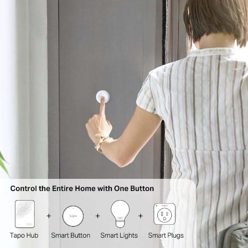 Tp-link tapo s200b - botão inteligente, ações personalizadas, controle de dispositivo inteligente, ativação de alarme com um clique, bateria de longa duração, hub necessário, branco