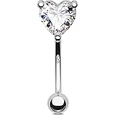 Jewseen 925 Sterling Silver Rook Earrings 16g Rook Piercing Jewelry Heart Eyebrow Earrings Lip Piercing Jewelry Helix Earrings for Women