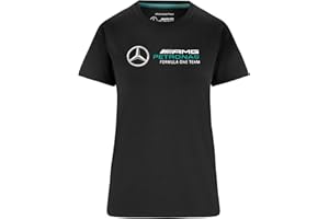 Mercedes AMG Petronas Formula One Team - Official Formula 1 Merchandise - Womens Large Logo T-Shirt - Black - S