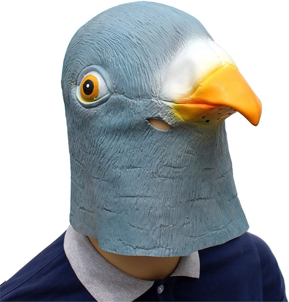 KTYX Halloween Holiday Party Supplies Animal Latex Mask Pigeon mask (Color : Blue)