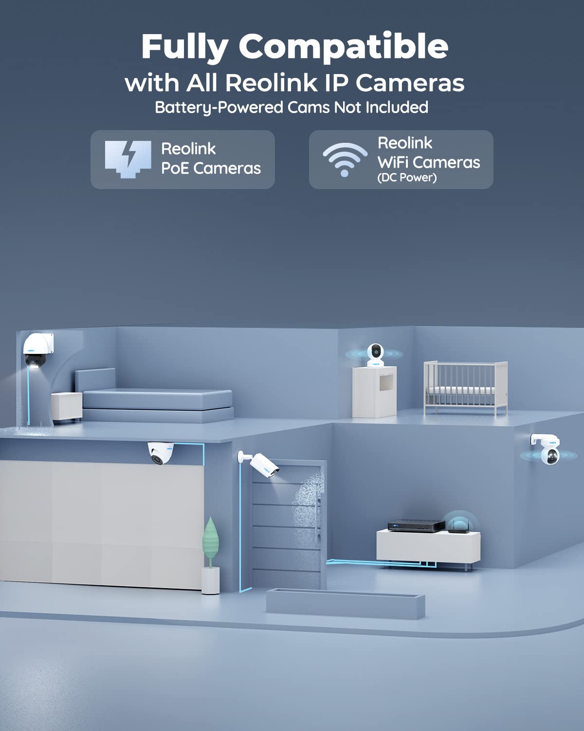 4K PoE NVR 8 Channel Pre-Installed 2TB HDD, Video Recorder RLN8-410, Bundle with 4X RLC-833A PoE Security Cameras With Motion Spotlights, 3X Optical Zoom, Two Way Talk, Human/Vehicle Detection
