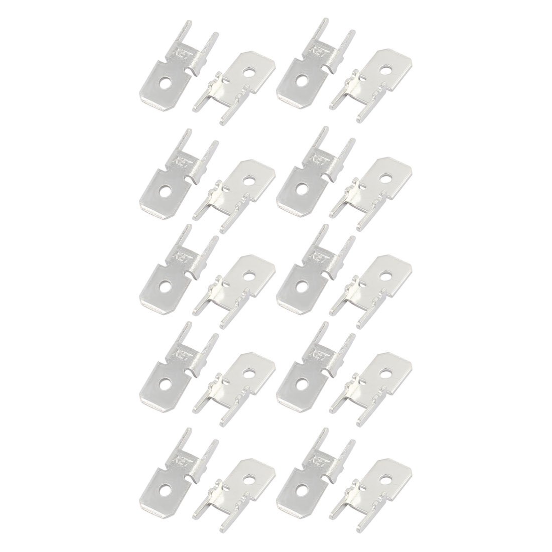 sourcingmap 20Pcs 6.3mm Width Male Insulated Crimp Spade PCB Male Terminal Fasten Connector