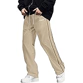 ZAFUL Men's Baggy Track Pants Y2K Streetwear Pants Drawstring Letter Pockets Casual Lounge Trousers