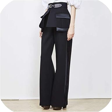 high waisted black womens trousers