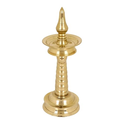 SATVIK Lakshmi Deepak Set - 10 Pc Handmade Brass Oil Lamps, Golden Engraved, For Diwali Puja - View #6