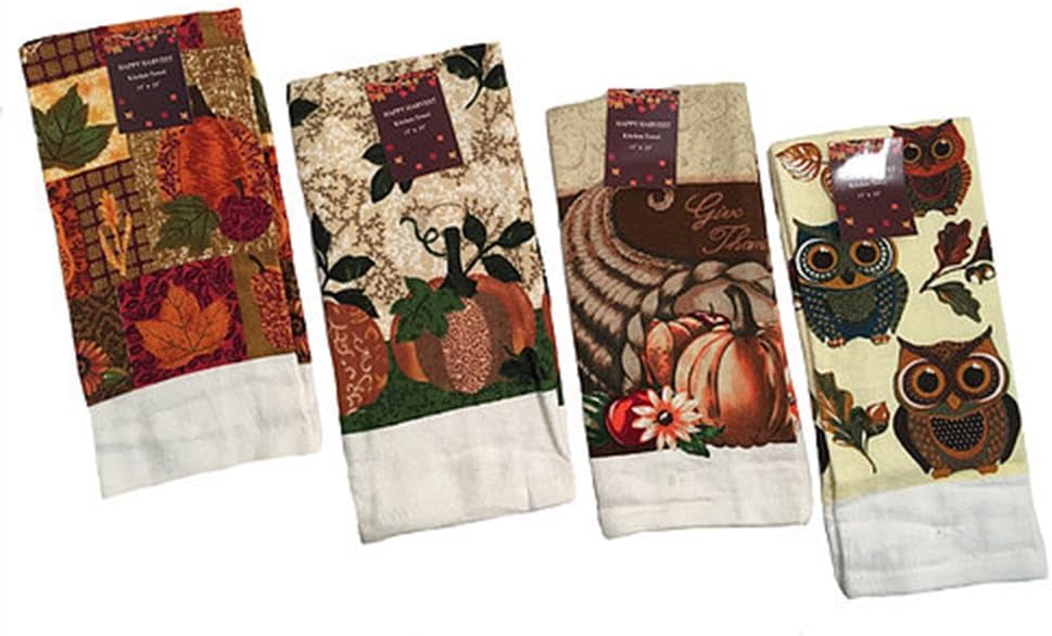 Set of 4 Fall Harvest Kitchen Towels