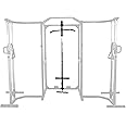 Fitvids Multi-Function Adjustable Power Cage with J-Hooks, Safety Straps and Optional LAT Pulldown Attachment and Cable Crossover, Multiple Styles