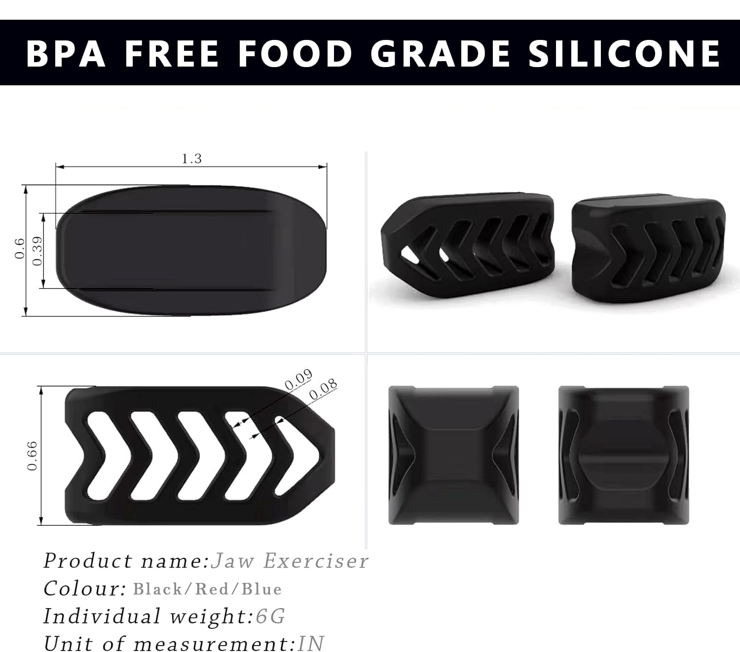 FGVOPJM Jawline Exerciser for Man and Woman 3 Resistance Levels (6 pcs) BPA Free Silicone Jaw Exerciser Gum Tablets Jaw Trainer & Jaw Exerciser Shaper for Beginner, Intermediate & Advanced Users