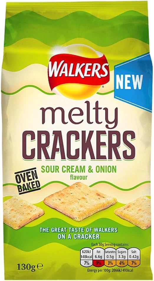 Walkers Baked Sour Cream and Onion Melty Crackers, 130 g Amazon.co.uk