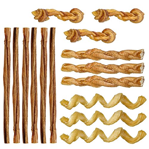 Mini Bully Stick Variety Pack 15 LowOdor Bully Sticks for Toy Breeds