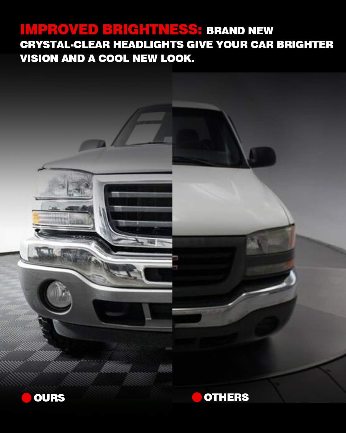 ford headlights replacement on Light Lighting Accessories Replacement Headlight Compatible With 2000 2006 Sierra Yukon 1500 2500 3500 Chrome Housing Amber Headlamp Driver And Passenger Side Kac Headlight Assembly Kit For 2002 Sierra Headlight Assemblies Parts Accessories