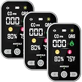MARCALA 3-Pack Travel Carbon Monoxide Detector | 2026 V2.0 4-in-1 Natural Gas & Carbon Monoxide Detectors Portable | Wall Plug-in with Backup Battery for Power Outages | Temp, Humidity, Gas & CO Alarm
