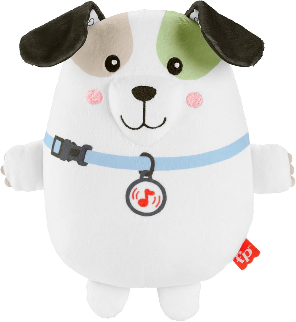 Fisher-Price Calming Vibes Puppy Soother Plush, Portable Sound Machine HTJ68