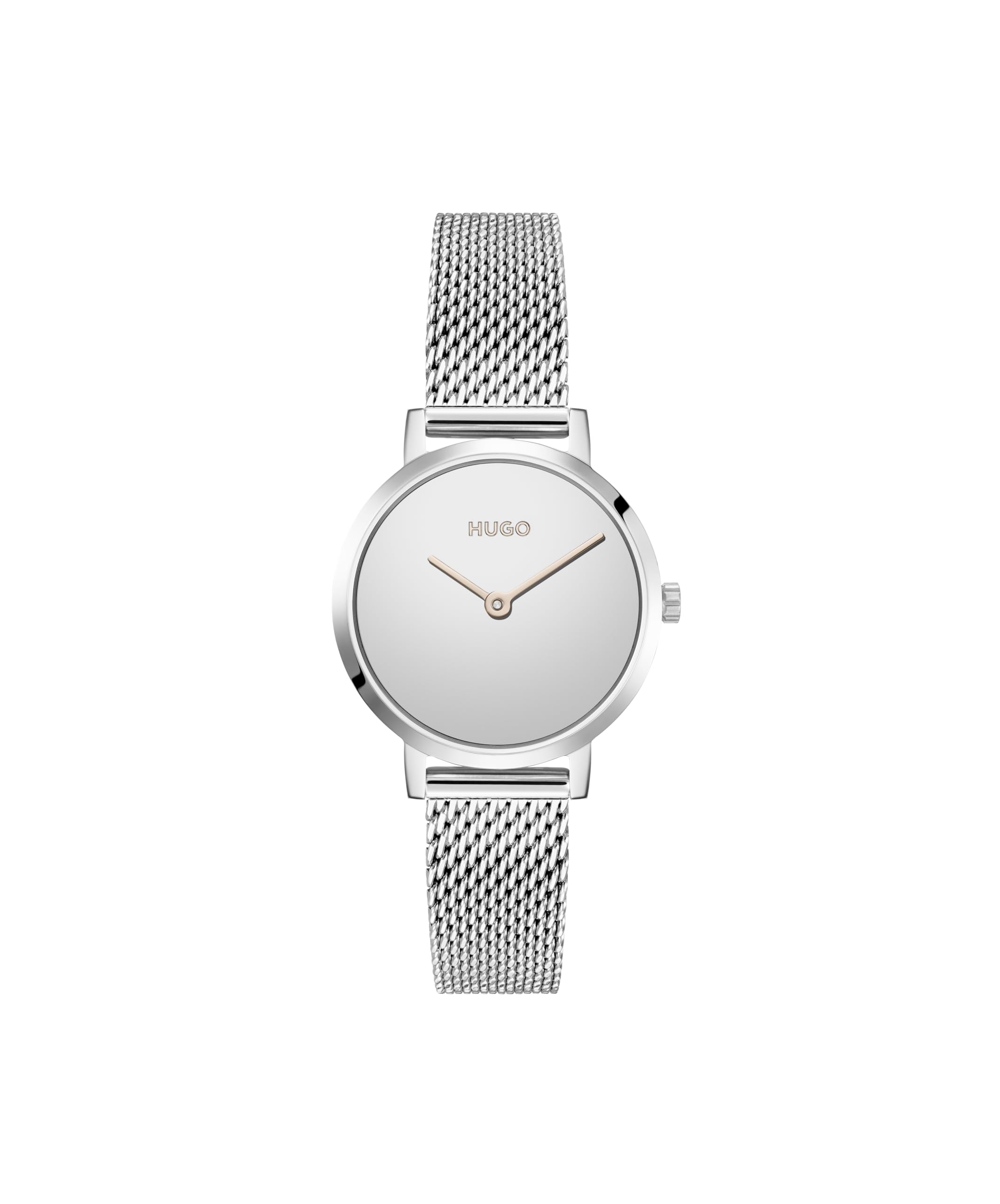HUGO Analogue Quartz Watch for Women #Cherish Collection with Silver Stainless Steel Mesh Bracelet - 1540084