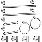 10-Pieces Brushed Nickel Bathroom Accessories Set, Stainless Steel Bathroom Hardware Set, Bath Towel Bar Set, Towel Racks for Bathroom Wall Mounted.