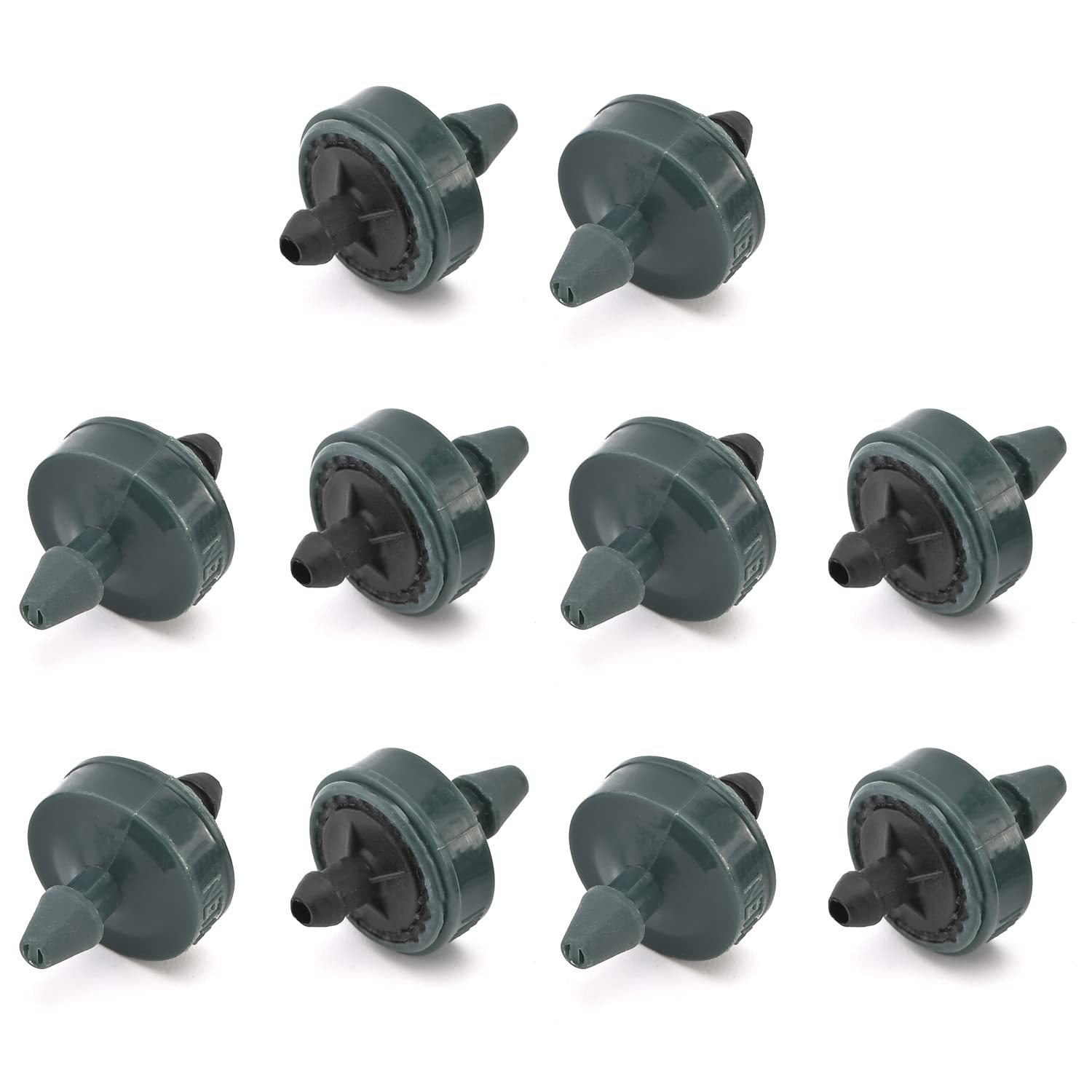 MroMax Drip Emitter Raindrip Pressure Compensating Drippers 30pcs 2L Current Stabilizer(Non-Removable) Black&Green Plastic