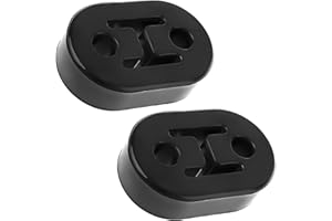 LSKASELUE 2PCS Rubber Exhaust Hanger, Adjustable Car Exhaust Pipe Hanger Support Bushing with 2 12mm Holes, Universal Heavy D