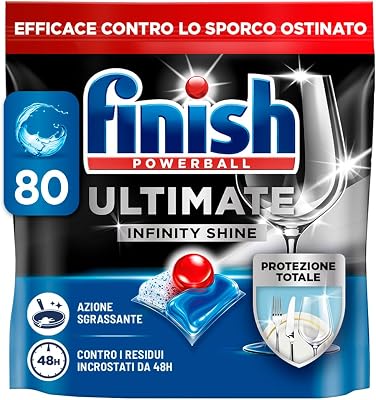 Ultimate Infinity Shine Pastiglie Lavastoviglie, 80 Capsule Lavastoviglie, Detergenti per Lavastoviglie contro lo Sporco e i Residui Incrostati (Confezione da 1)