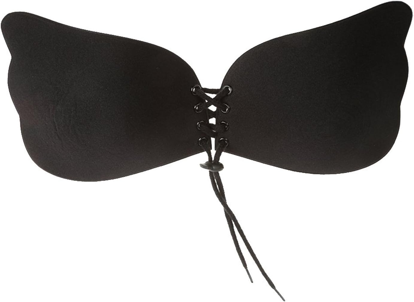 D Duze Silicone Gel Invisible Self-Adhesive Stick-on Push Up Strapless Bra Black (Size-C,Large)