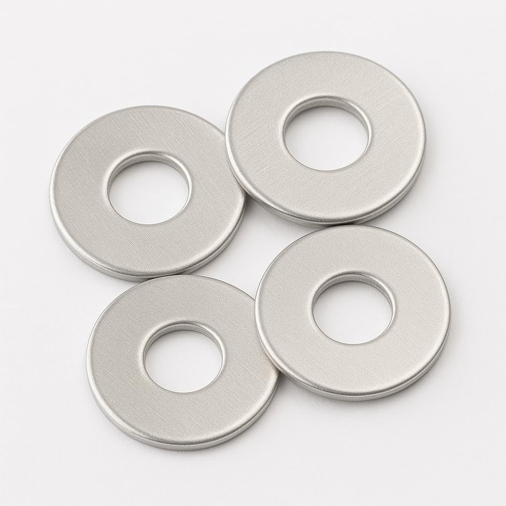 M4 Washers for Screws - M4 x 12 x 1.5mm (50 Pack) Metal Flat Penny Washers for Bolts - A2 Stainless Steel Plain Round (50pc)