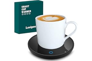 Lesipee Mug Warmer, Coffee Cup Warmer for Desk with Auto Shut Off, Candle Warmer, Electric Beverage Warmer Plate for Tea, Cocoa & Coffee, 2 Temperature Settings, for Dad Office Home