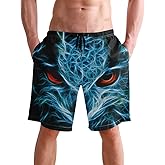 visesunny Mens Funny Swim Trunks Quick Dry Beachwear Sports Running Swim Board Shorts Mesh Lining