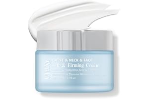 UJhay Retinol Neck Cream, Hyaluronic Acid and Caffeine Enriched Neck Firming Cream to Minimize Fine Lines & Dullness - 3-in-1 Moisturizing Cream for Neck, Chest and Face (50 ml/1.7 oz)