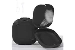 HEMILAB Slim Aligner Case with Vent Holes, Compatible with Invisalign, Cute Case with Retainer Removal Tool and Brush, Black